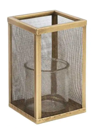 Metal Mesh Pillar Candle Holder, 8"