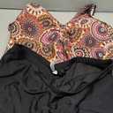 Yonique Women 2 Piece Flowy Tankini Swimsuits with Boyshorts V Neck Swim Tank Tops Bathing Suits Modest Swimwear (Mandala), 22 Plus