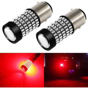 PHINLION 1157 LED Brake Light Bulbs, 2800 Lumens Super Bright 3014 103SMD 2057 2357 7528 BAY15D Red LED Bulb for Turn Signal Blinker Tail Stop Lights, Pack of 2