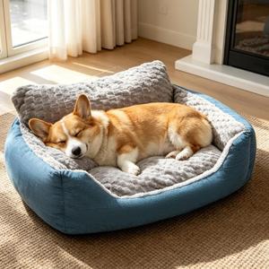Medium Dog Bed, Orthopedic Bolster Sofa with Soft Plush Cushion, Machine Washable Non-Slip Bottom for Joint Pain Relief, 30"x24"x13" All Season Comfort for Dogs Up to 33 lbs