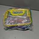 Fasmov 8 Packs Large Toy Storage Bags, 8 Colors PVC Organizers Toy Bags, Travel Organizer Bags Reusable Toy Organizer Pouch with Zipper for Building Blocks, Puzzle, Small Toys and Handmade Accessories