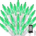 St. Patrick Mini Christmas Lights, 39 Feet 100 LED Fairy String Lights with 8 Lighting Modes, Waterproof Connectable for Indoor Outdoor Xmas Tree Garland Wreath Holiday Decoration, Green