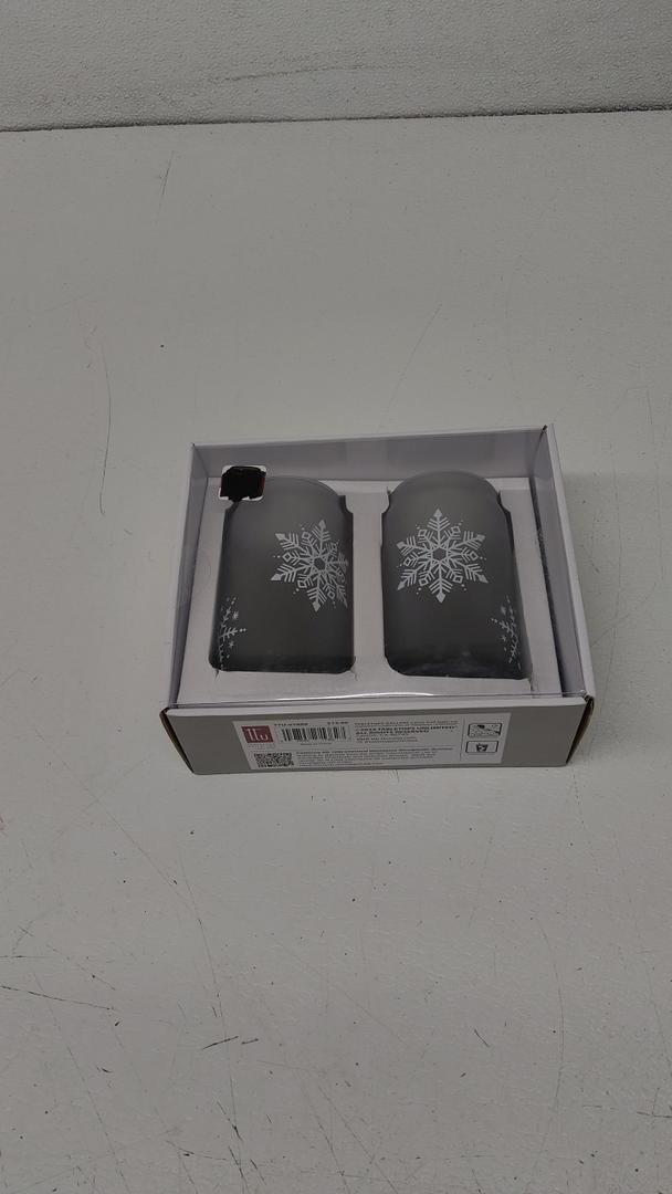 2 Piece Gray Snowflake Soda Can Glass Set