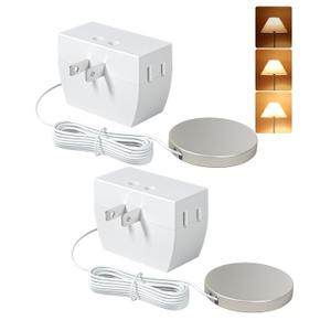 DEWENWILS 2 Pack Touch Dimmer Switch, Touch Pad Control with 3 Levels of Dimming, Dimmable LED/CFL Lights, and Incandescent Bulbs, Extension Cord, ETL Listed, White