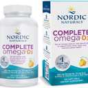 Nordic Naturals Complete Omega-D3, Lemon Flavor - 120 Soft Gels - 565 mg Omega-3 + 70 mg GLA + 1000 IU Vitamin D3 - EPA & DHA - Healthy Skin, Cognition, Positive Mood - Non-GMO - 60 Servings (EXP 02/01/28)
