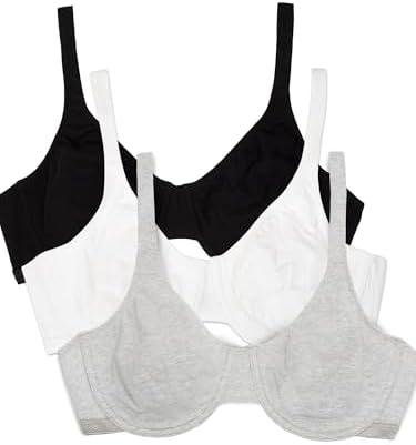 Fruit of the Loom Women's Unlined Underwire Bra-Cotton & Spandex Blend for Natural Shape and Flexibility 36DD