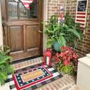 CAINANEL Buffalo Plaid Outdoor Rug Front Door Mat 27.5'' x 43'' Black and White Front Porch Rug Welcome Doormats for Farmhouse Entrance Porch Outdoors Decor