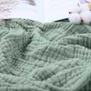 Yoofoss Muslin Blanket 100% Organic Cotton Large Twin Size 60" x 80" for Bed Couch Summer Gauze Blanket for Adults Lightweight and Breathable Dark Green