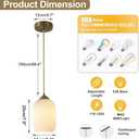 Milk Glass Cylinder Pendant Lights Kitchen Island Small Ribbed Hanging Light Brass Gold Pendant Lighting Fixtures Mid Century Modern Vintage Hanging Lamp (2 Pack)