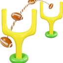 Hungdao 4 Pcs Football Party Supplies Kit Include 2 Jumbo Inflatable Football Goal Post and 2 Giant Blow up Footballs for Birthday Tailgate Decoration Backyard Game