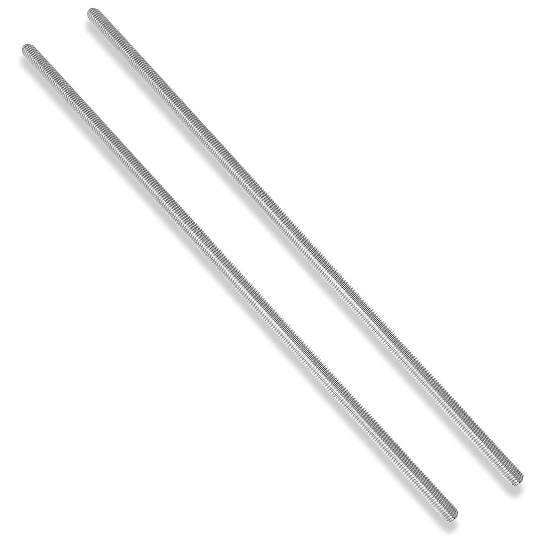 2Pcs 304 Stainless Steel Fully Threaded Rod, 3/8" -16 Thread Size, 12" Length, Right Hand Threads