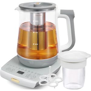 Health Pot Electric Kettle with Infuserand stew pot,Smart Fruit Hot Tea Maker, Temperature Control and Tea Keep Warm, 12 Functional Procedures, 1.8 Liters of Capacity