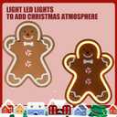 Gingerbread Christmas Decorations for Home LED Lighted Christmas Gingerbread Decor Farmhouse Wooden Tiered Tray Signs Rustic Holiday Table Sign Kitchen Xmas Party Mantel Gift Winter