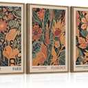 ANHUIB Floral Wall Art 16x24 Inch Large Vintage Botanical Wall Decor Retro Floral Blossom Paintings Modern Plant Art Prints Set of 3 for Living Room Bedroom Office (24L" x 16W", Vintage Floral)