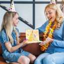 2 x CANREVEL 3D Pop Up Birthday Cards,Warming LED Light Birthday Cake Music Happy Birthday Card Postcards Greeting Cards for Mom,Wife,Sister,Boy,Girl,Friends - Gold