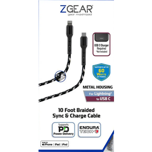 10 Foot Braided Synk & Change Cable