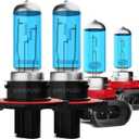Halogen Headlight Bulbs Fit for Kia Soul 2014-2020 Lights bulb,9008 High Low Beam H11 Fog Light,6000K White Bright,300% Brightness,Plug N Play,4-Pack