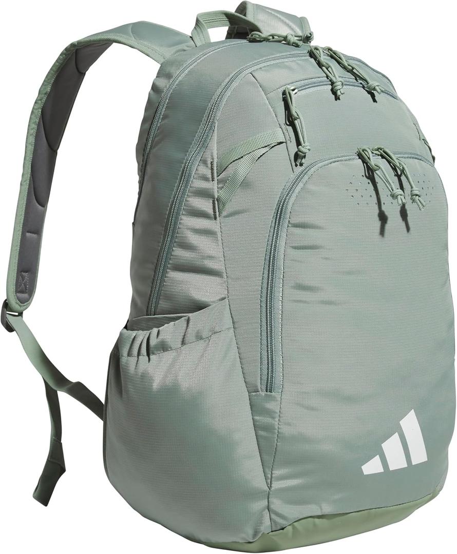 Defender 5 Team Sports Backpack (33L) durable large athletic gym laptop travel bag (One Size, Silver Green/White)