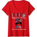 Womens On Friday We Wear Red Friday Military Support troops US Flag V-Neck T-Shirt M