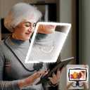 5X Large Rechargeable Magnifying Glass for Reading with Light, Hands-Free Neckwear Magnifying Glasses Full Book Page Magnifier Sheet for Repair Sewing DIY Low Vision Seniors