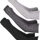 Bememo 3 Pairs Arm Warmers Long Fingerless Gloves Knit Wrist Warmers with Thumb Hole Open Finger Arm Socks for Women Adult (Black, Light Grey, Dark Grey)