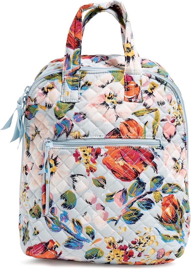 Vera Bradley Women's Cotton MiniTotepack Backpack, Sea Air Floral - Recycled Cotton, One Size