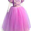 ToLaFio Princess Costume for Girls Halloween Fancy Party Dress Princess Dress Up Clothes for Little Girl (6-7Years, Rapunzel)
