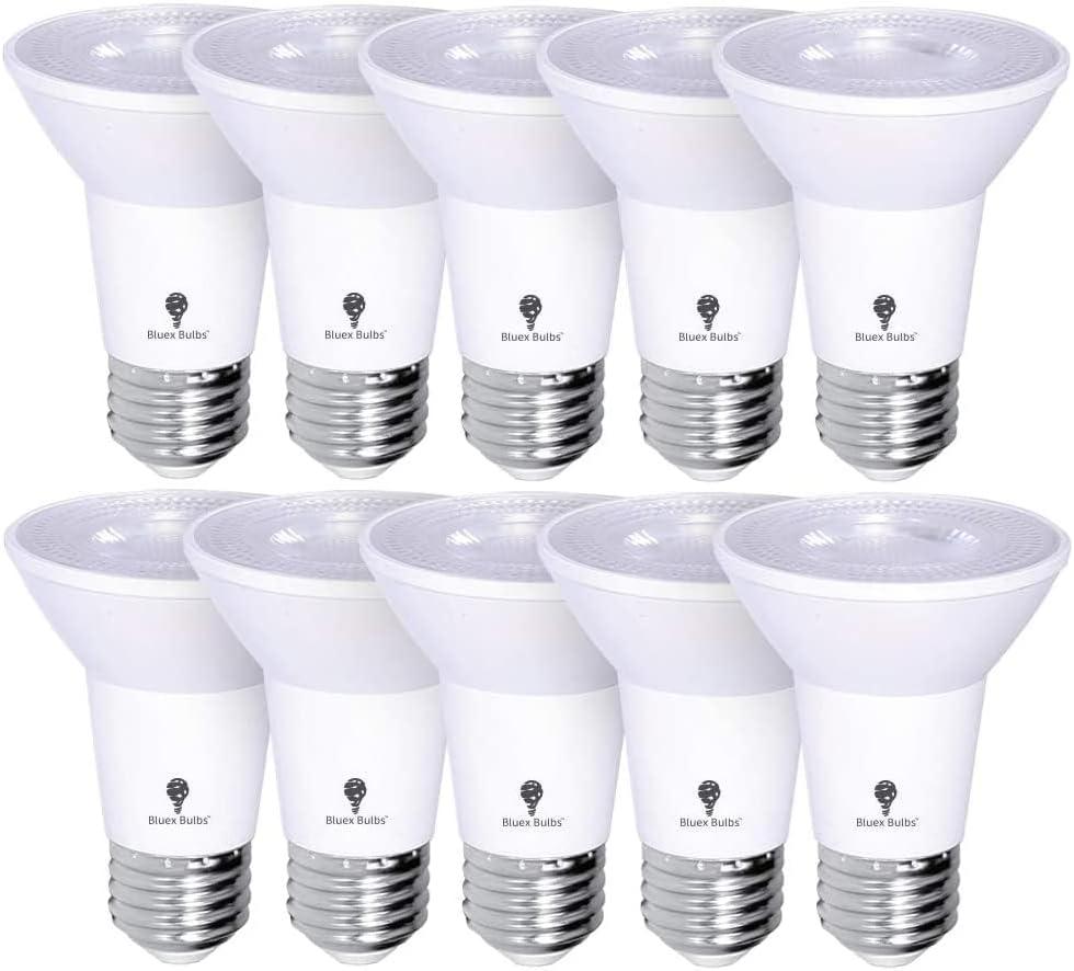 10 Pack PAR20 Outdoor LED Flood Light Bulb 8W 75 Watt Equivalent 500 Lumens Dimmable Waterproof E26 6000K Daylight LED Flood Light Bulbs for Security Led Spotlight Indoor Recessed Light Bulbs