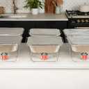 Alpha Living 6 Pack - Disposable Chafing Dish Buffet Set, Half Size Pans, Welded Body Food Warmers for Parties, Fuel Cans Complete Set, Warming Trays