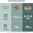 Havniva Ceramic Raised Slow Feeder Dog Bowl Set, Elevated 7.3inch Bowl and 8.2inch Puzzle Slow Dish with Wooden Stand for Medium and Large Dog, Anti-Gulping (2X Brown Coffee+ Stand)
