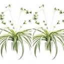 2Pcs Artificial Hanging Plants, Faux Chlorophytum Comosum Hanging Plant with Pot, Artificial Spider for Outdoor Indoor Home Garden