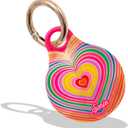 Sonix Cases for Apple AirTags with Gold Carabiner - AirTag Hard Cover Protective Case - AirTag Holder Keychain | Rainbow Heart