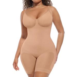 FeelinGirl Shapewear Tummy Control Seamless Bodysuit Hip Enhancer Body Shaper for Women (X-Large-XX-Large, Nude)