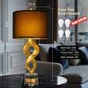 Sculptural Table Lamp Set of 2 for Bedroom, 26 Gold Leaf Farmhouse Bedside Lamps for Living Room, Pull Chains Switch Rustic Nightstand Lamp Marble Base with USB for Home Room Decor (Bulbs Included)