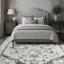 Area Rugs 6x9,Washable Area Rug for Living Room,Low Pile Rug,Non-Slip Non-Shedding Bedroom Rug,Indoor Modern Carpet for Bedroom Kitchen Dining Room Home Dcor (Grey, 6x9)