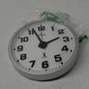 WallarGe Atomic Wall Clock with Night Light - Silent Lighted up Wall Clock Glow in The Dark, Battery Operated, AUTO DST, 12 Inch (Silver)