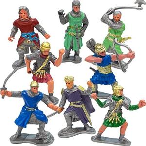 Liberty Imports 7 PCS Medieval Knight Figures - Toy Soldiers Free-Standing Figurines with Realistic Details, Medieval Party Decorations and Cake Toppers, Knight Party Favors for Kids
