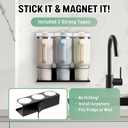 POLRAI 2 Pack Magnetic Stanley Cup Holder for Fridge, Water Bottle Organizer for Tumbler with Double Sided Tape Hold Stanley Cup Accessories for Kitchen Cabinet Wall