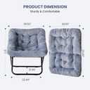 Simple Deluxe Oversized Square Moon Chair for Adults, Soft Faux Fur Folding Lounge Chair with Sturdy Steel Frame, Comfortable Reading Gaming Chair for Living Room, Bedroom, Grey
