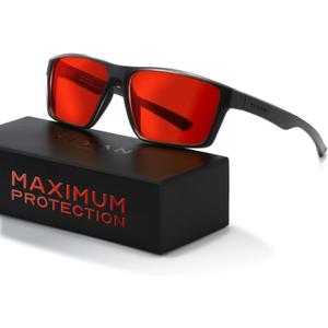 Titan Gaming Glasses, Blue Light Blocking, Night Driving Glasses for Men, Computer Protection Christmas Gift for Gamers (Black)