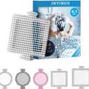 INVIHUG,25 Pack, Disposable Shower Drain Hair Catcher Mesh Stickers,Disposable Hair Drain Catcher. (4.1inch Square) (White)