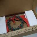 Christmas Decorations for Home LED Lighted Joy Sign with Timer Wreath Farmhouse Wooden Rustic Tabletop Decorative Sign Xmas Holiday Home Decor Indoor Room