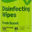 Amazon Basics Disinfecting Wipes, Fresh Scent, Sanitizes/Cleans/Disinfects/Deodorizes, 85 Count, for Hard Nonporous Surfaces