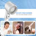PWERAN Filtered Shower Head with Handheld, High Pressure 3 Spray Mode Showerhead with 18 Stage Water Softener Filters for Hard Water - Handheld Shower Head-Remove Chlorine-White