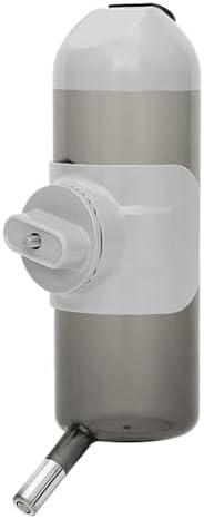 Pet Water Bottle Hanging Dog Water Dispenser Kennel Drinker Kettle Feeder BPA Free Cage Crate Hutch Puppy Cat Rabbit (24oz, Gray)