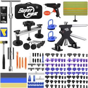 Super PDR Car Dent Puller Kit, 169PCS Paintless Dent Removal Kit, Hail Dent Repair Kit Can Removal 99% of Car Dents in 30 Minutes for Repairing Big Dents, Small Dents, Dings and Hail Damage (For 0.2" to 12" Dents) Super PDR Car Dent Puller Kit, 169PCS Paintless Dent Removal Kit, Hail Dent Repair Kit Can Removal 99% of Car Dents in 30 Minutes for Repairing Big Dents, Small Dents, Dings and Hail Damage (For 0.2" to 12" Dents)