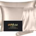 Silk Pillowcase 2 Pack, Natural Mulberry Silk Pillow Case, Anti Acne Silk Pillowcase for Hair and Skin, King Size Silk Satin Pillowcase Set of 2 with Hidden Zipper, Gifts for Women Men, Champagne