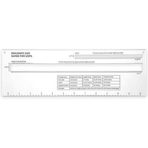 Tenceur 13.1 x 4.2 Inches Mail Shipping Guide for Usps, Acrylic Mail Measurement Ruler for Letter, Envelope Size, Measuring Tool for Usps, Including Weight and Size Chart