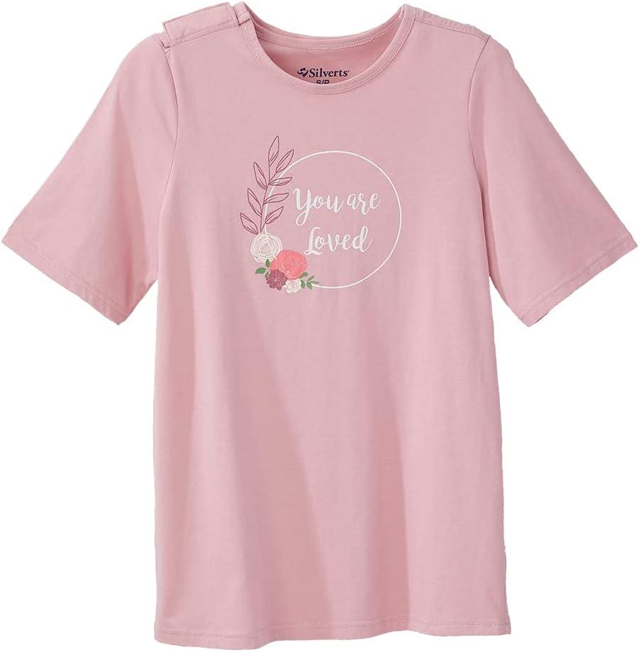 Womens Open-Back Adaptive No-Peek Graphic-Tee (X-Large, You Are Loved)