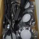 LUMILAND Wired LED Puck Lights 120V (2.7Wx5) Plug-in Lighting Warm White, LED Cabinet Light for Kitchen Can Be Surface Mount or Recess Mount, Black (3000K)